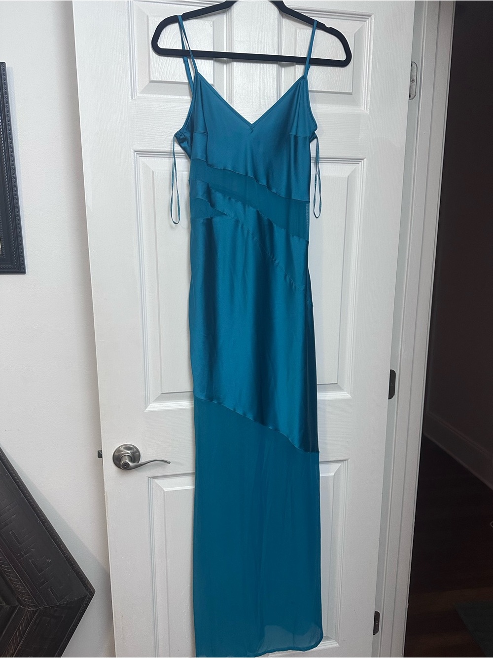 French Connection Nightgown Slip Size 8 Jewel Tone Blue Teal Turquoise